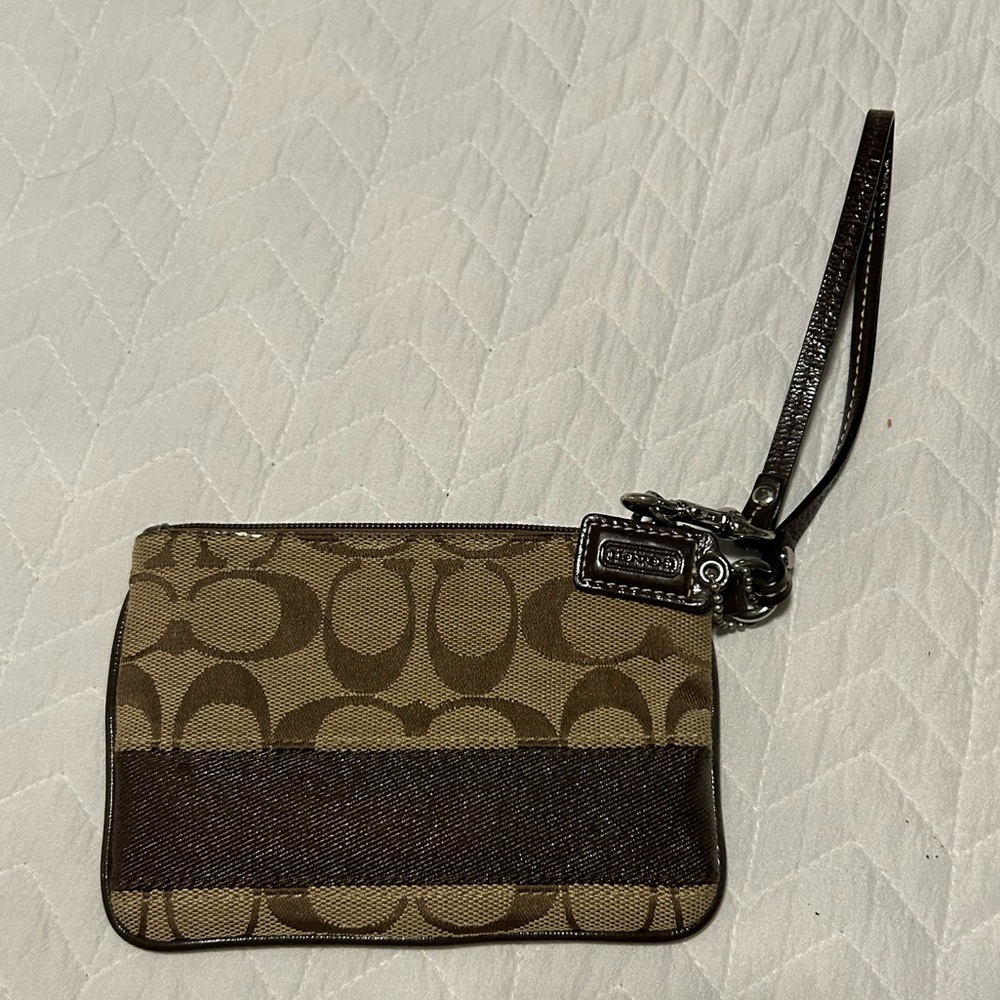 Coach Wristlet Brown and Tan